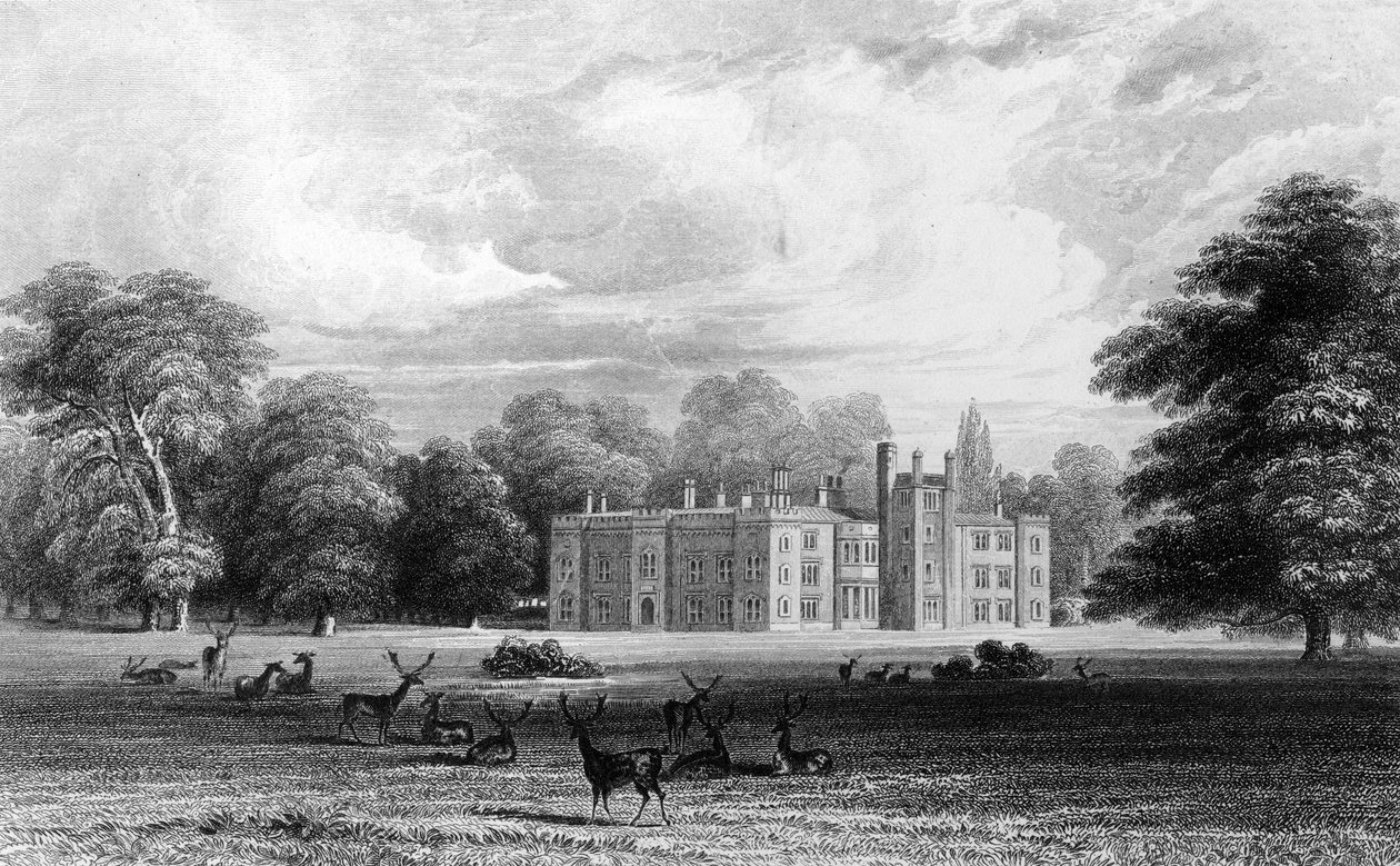 Bell House, Aveley, Essex, gravert av John Carr Armytage, 1832 av William Henry Bartlett