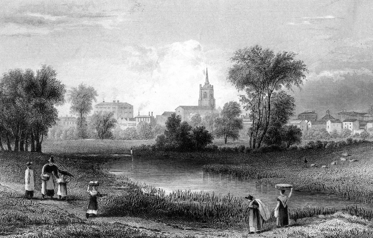 Chelmsford, Essex, gravert av John Rogers, 1831 av William Henry Bartlett