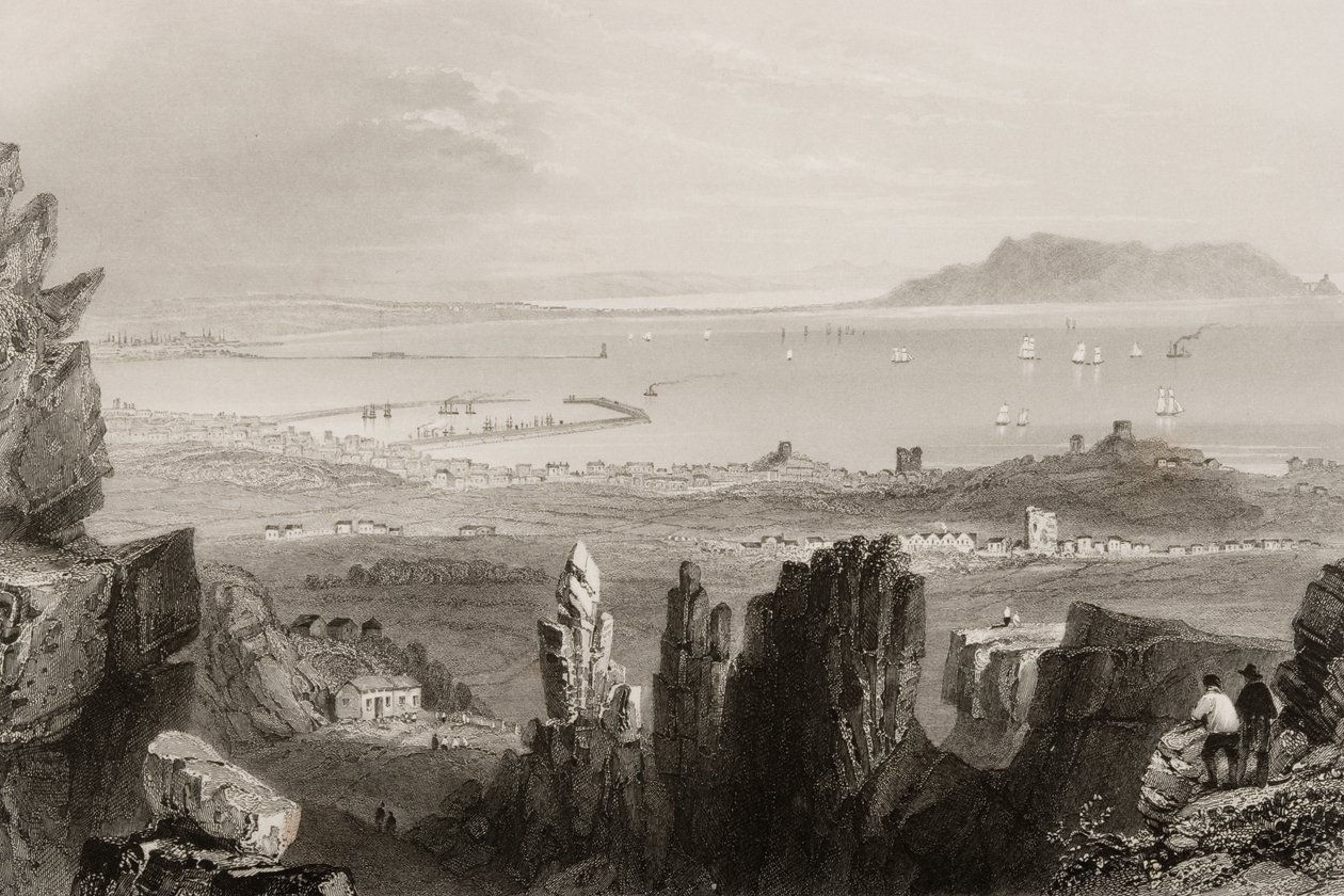 Dublin Bay fra Kingstown Quarries, fra 