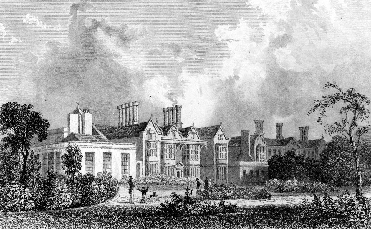 Easton Lodge, nær Dunmow, Essex, gravert av Henry Adland, 1832 av William Henry Bartlett