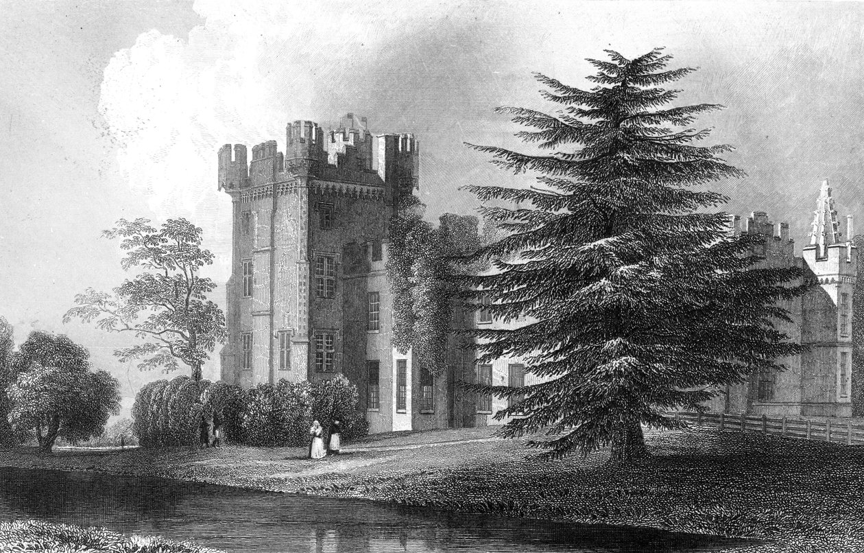 Faulkbourne Hall, nær Witham, Essex, gravert av Henry Wallis, 1832 av William Henry Bartlett