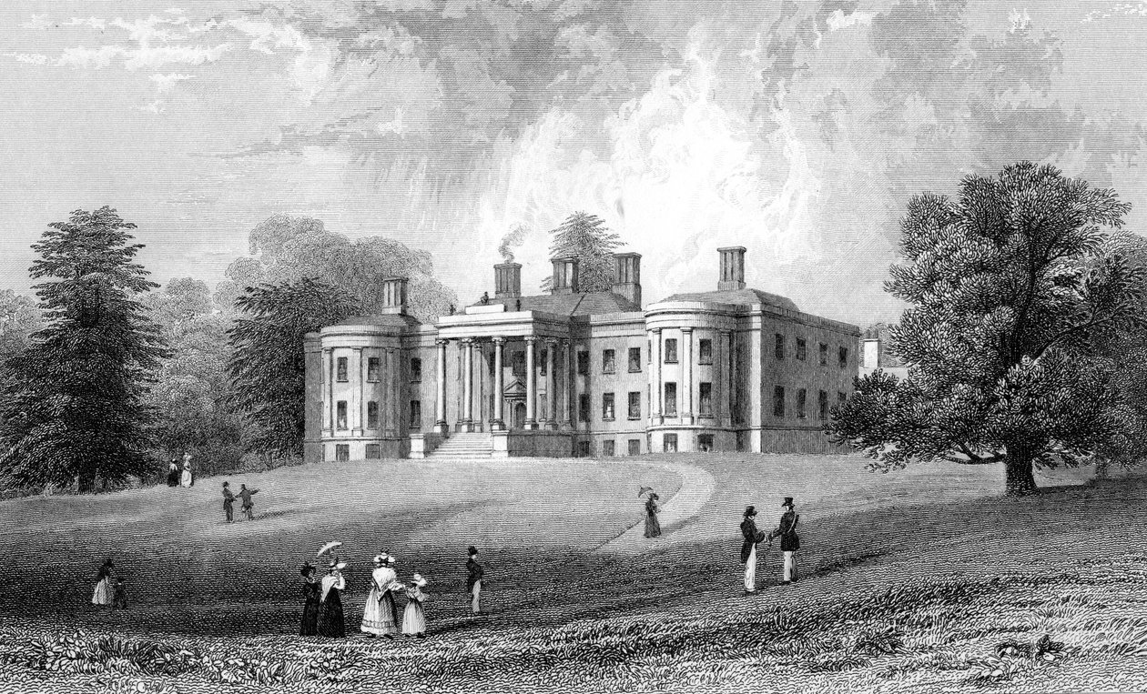 Felix Hall, Essex, gravert av Henry Adlard, 1833 av William Henry Bartlett