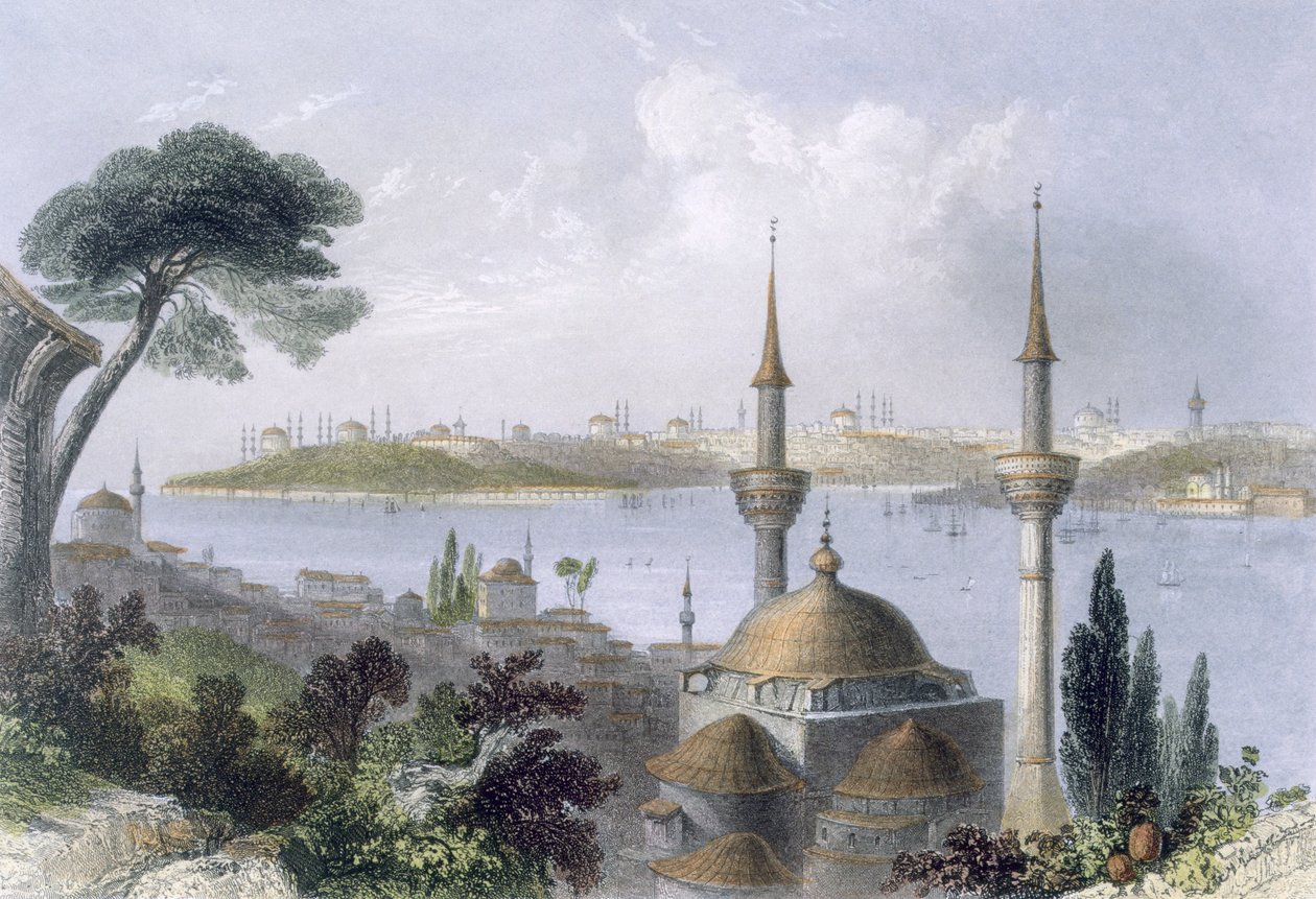 Generell utsikt over Konstantinopel fra Scutari, c1850. av William Henry Bartlett