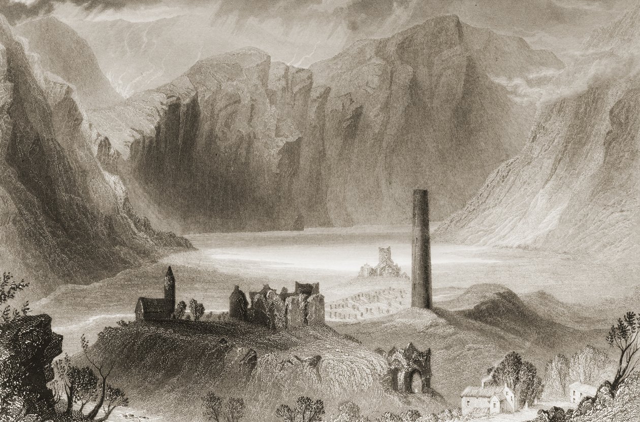 Glendalough, County Wicklow, Irland, fra 