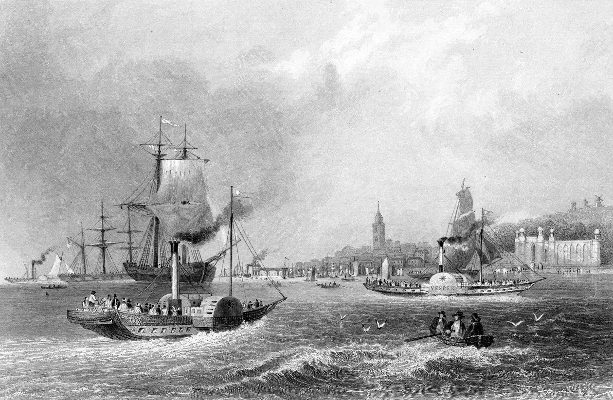 Gravesend, gravert av H. Adlard, publisert i 