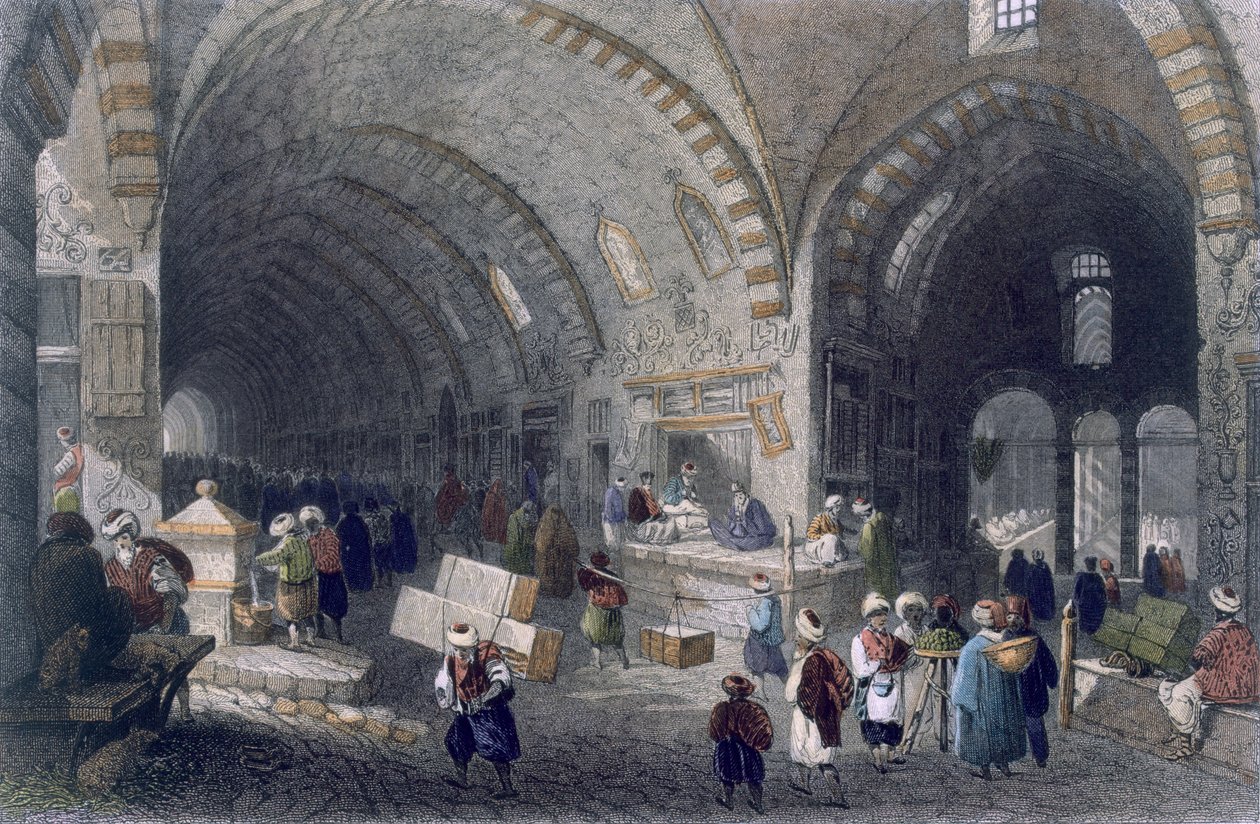 Great Avenue i Tchartchi, ca. 1850 (farget akvatint) av William Henry Bartlett