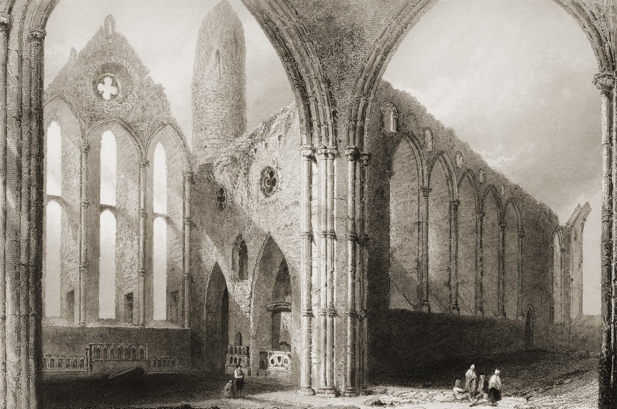 Interiør i Hore Abbey, The Rock of Cashel, County Tipperary, Irland, fra 
