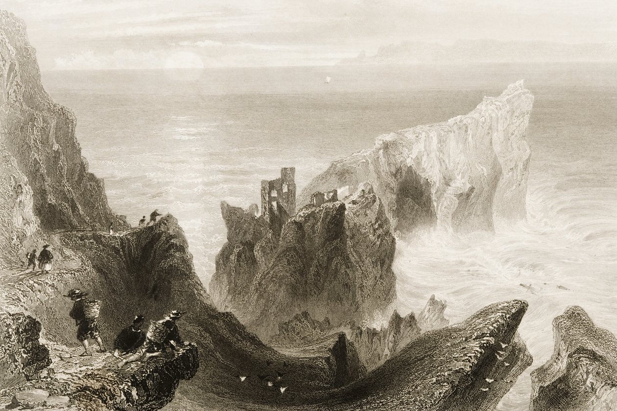 Kenbaan Castle, nær Ballycastle, County Antrim, Nord-Irland, fra 