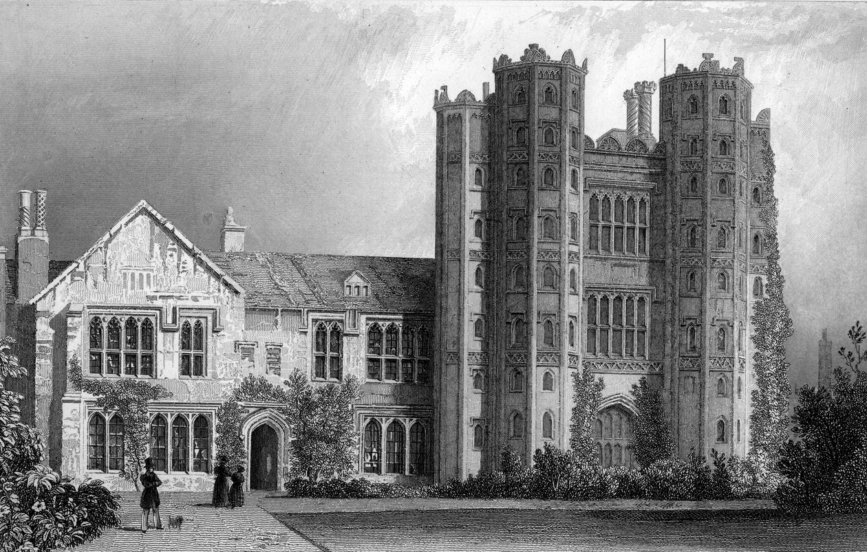 Layer Marney Tower, Essex, gravert av Henry Wallis, 1832 av William Henry Bartlett