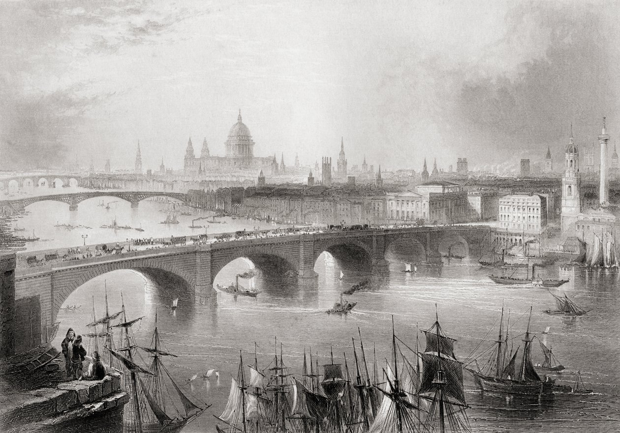 London, Southwark og Blackfriars broer over Themsen, London, England, fra 