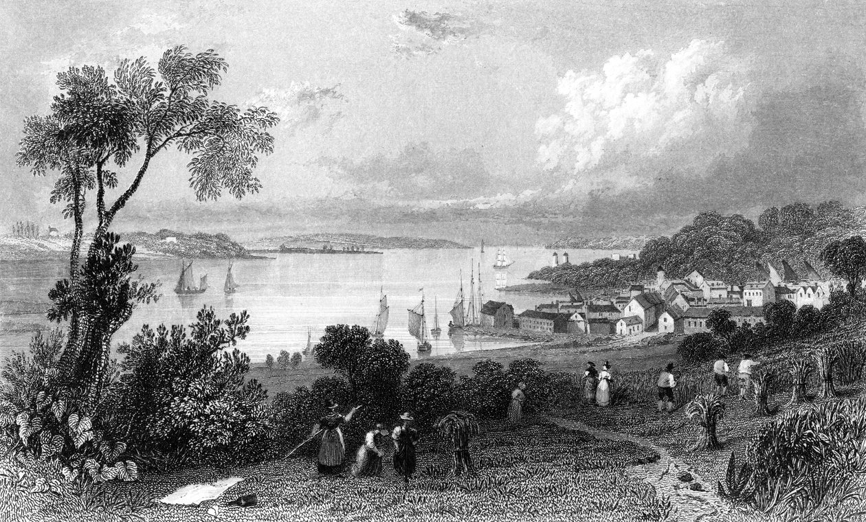 Manningtree, Essex, gravert av Charles Mottram, 1832 av William Henry Bartlett
