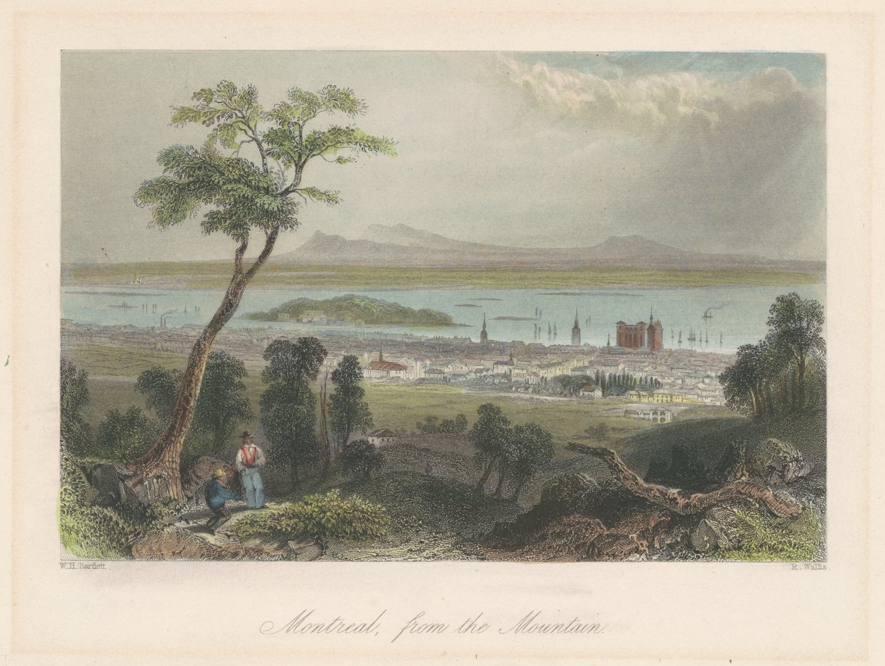 Montreal sett fra fjellet av William Henry Bartlett