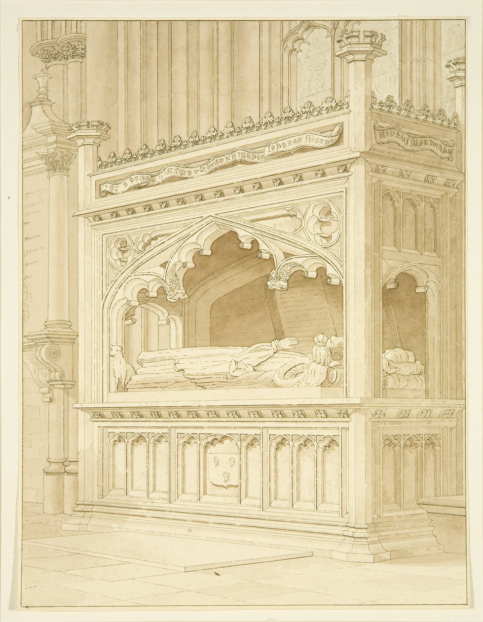 Monument til William Canynges i St Mary Redcliffe av William Henry Bartlett