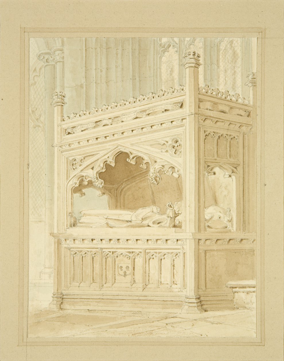 Monument til William Canynges i St Mary Redcliffe av William Henry Bartlett