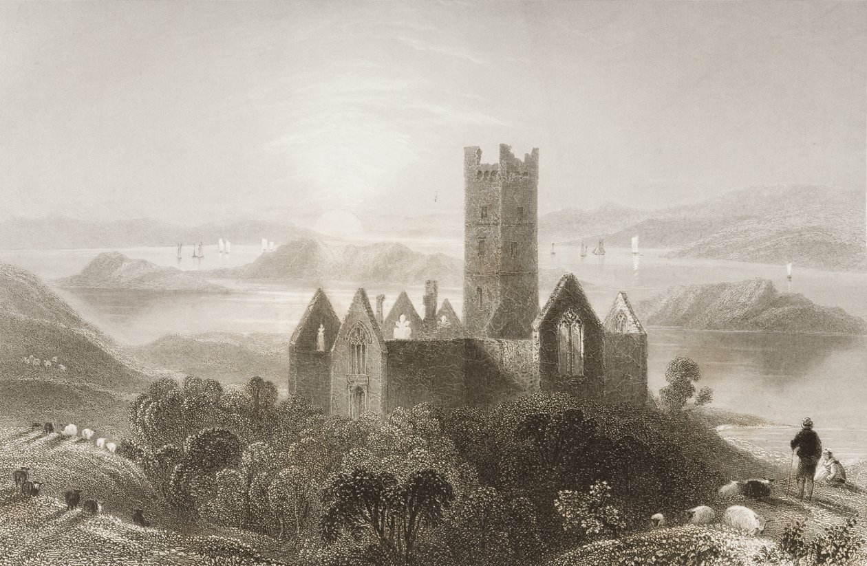 Roserk Abbey, County Mayo, Irland, fra 