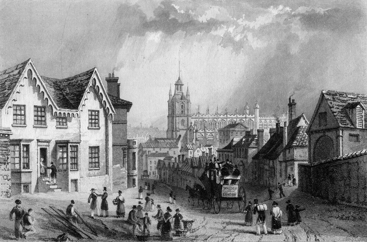 Saffron Walden, Essex, gravert av Charles Mottram, 1832 av William Henry Bartlett