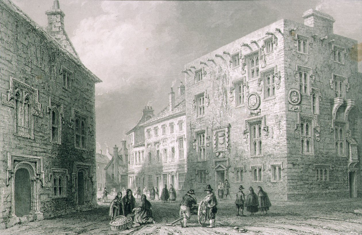 Gatescene i Galway, County Galway, fra "Scenery and Antiquities of Ireland" av George Virtue, 1860-tallet av William Henry Bartlett