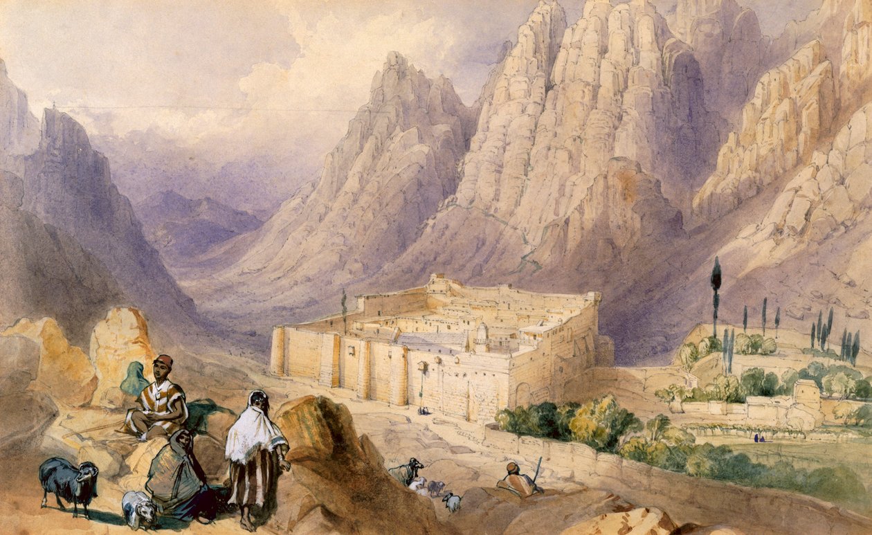 Klosteret St. Katarina, Sinai-fjellet av William Henry Bartlett