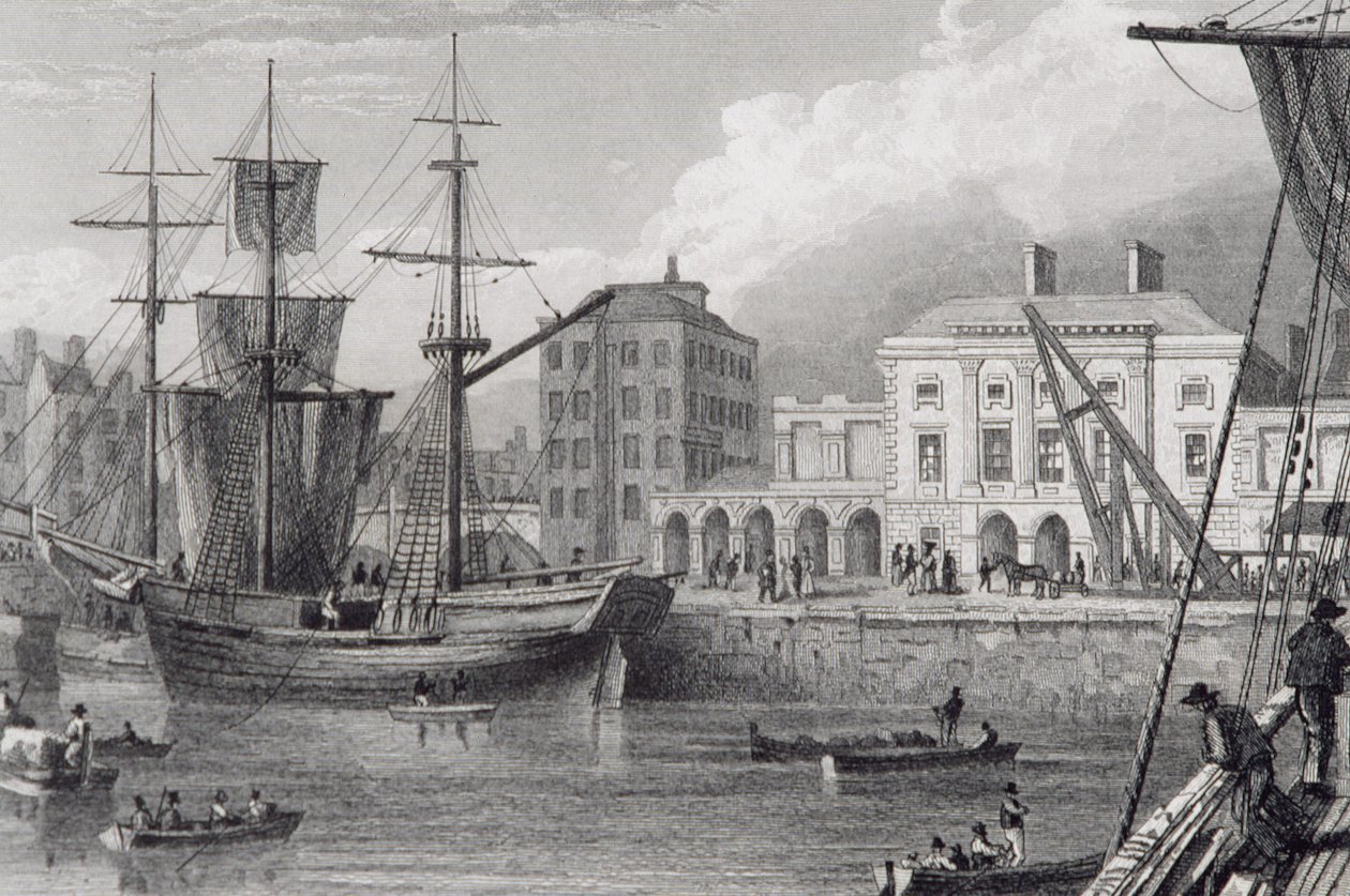 Custom House, Limerick, Irland på 1830-tallet, fra 