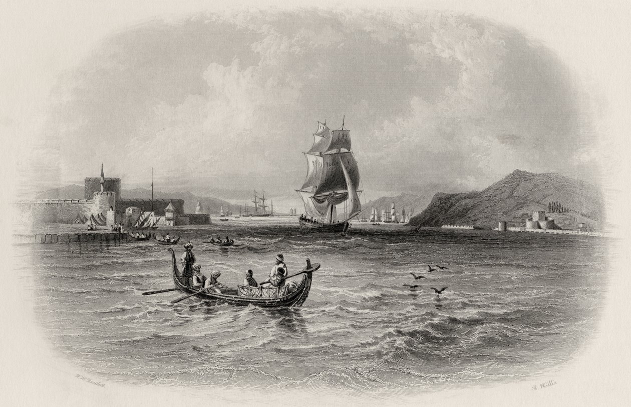 Dardanellene, Tyrkia, gravert av R. Willis av William Henry Bartlett