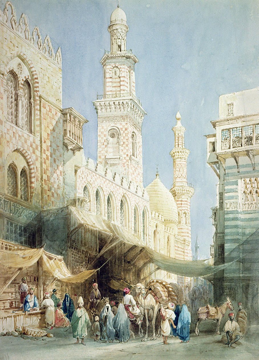 Sharia El Gohargiyeh, Kairo av William Henry Bartlett