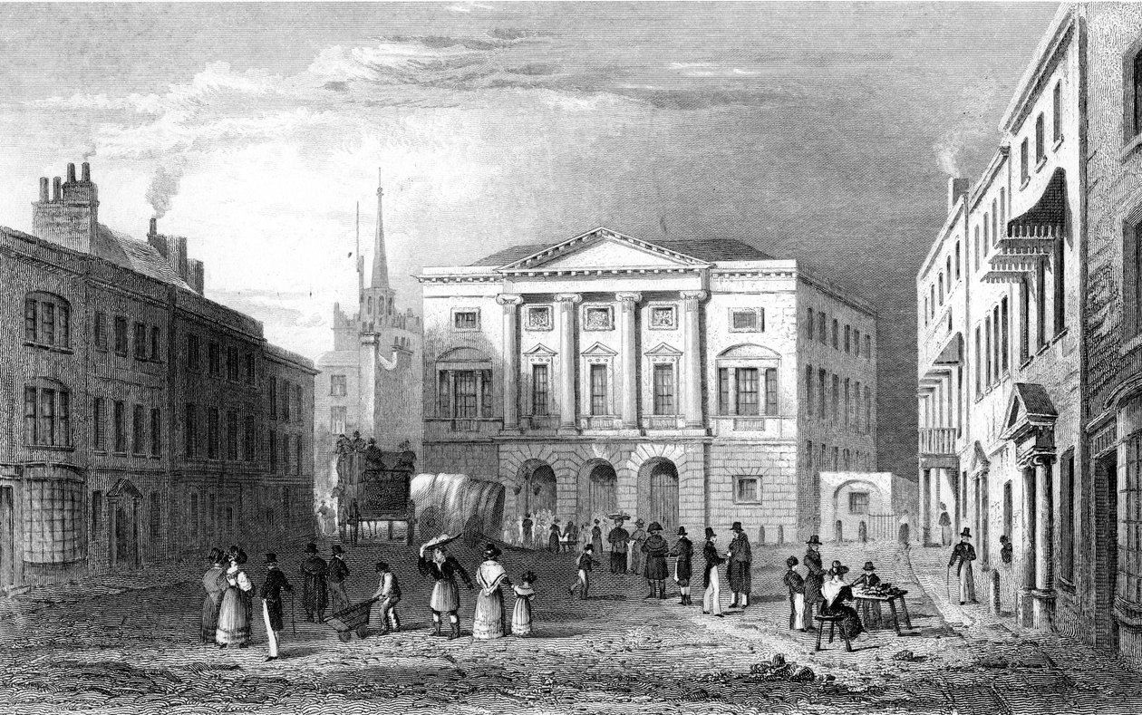 The Shire Hall, Chelmsford, Essex, gravert av Samuel Lacey, 1832 av William Henry Bartlett