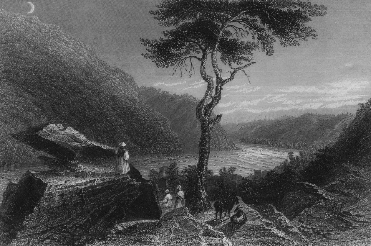 The Valley of the Shenandoah, fra Jefferson Rock, 1838 av William Henry Bartlett