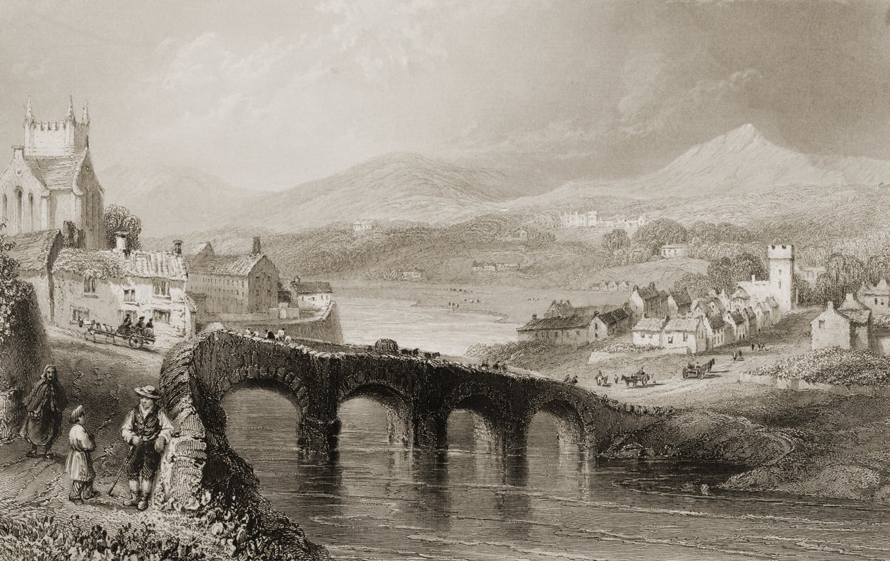 Utsikt over Bray, County Wicklow, Irland, fra "Scenery and Antiquities of Ireland" av George Virtue, 1860-tallet av William Henry Bartlett