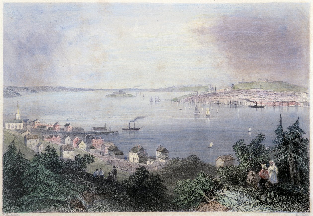 Utsikt over Halifax - i "" Canadian Scenery illustrert"" av William Henry Bartlett, red. George Virtue av William Henry Bartlett