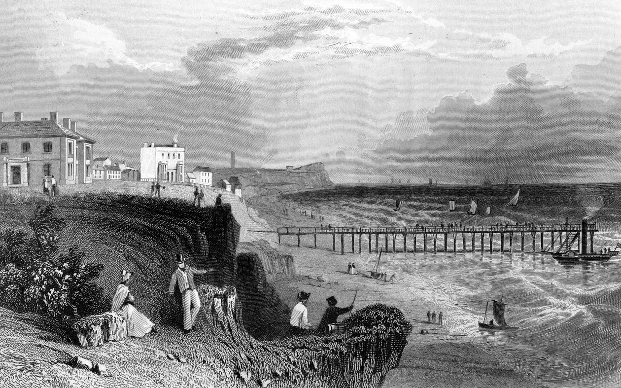 Walton on the Naze, Essex, gravert av William Tombleson, 1832 av William Henry Bartlett