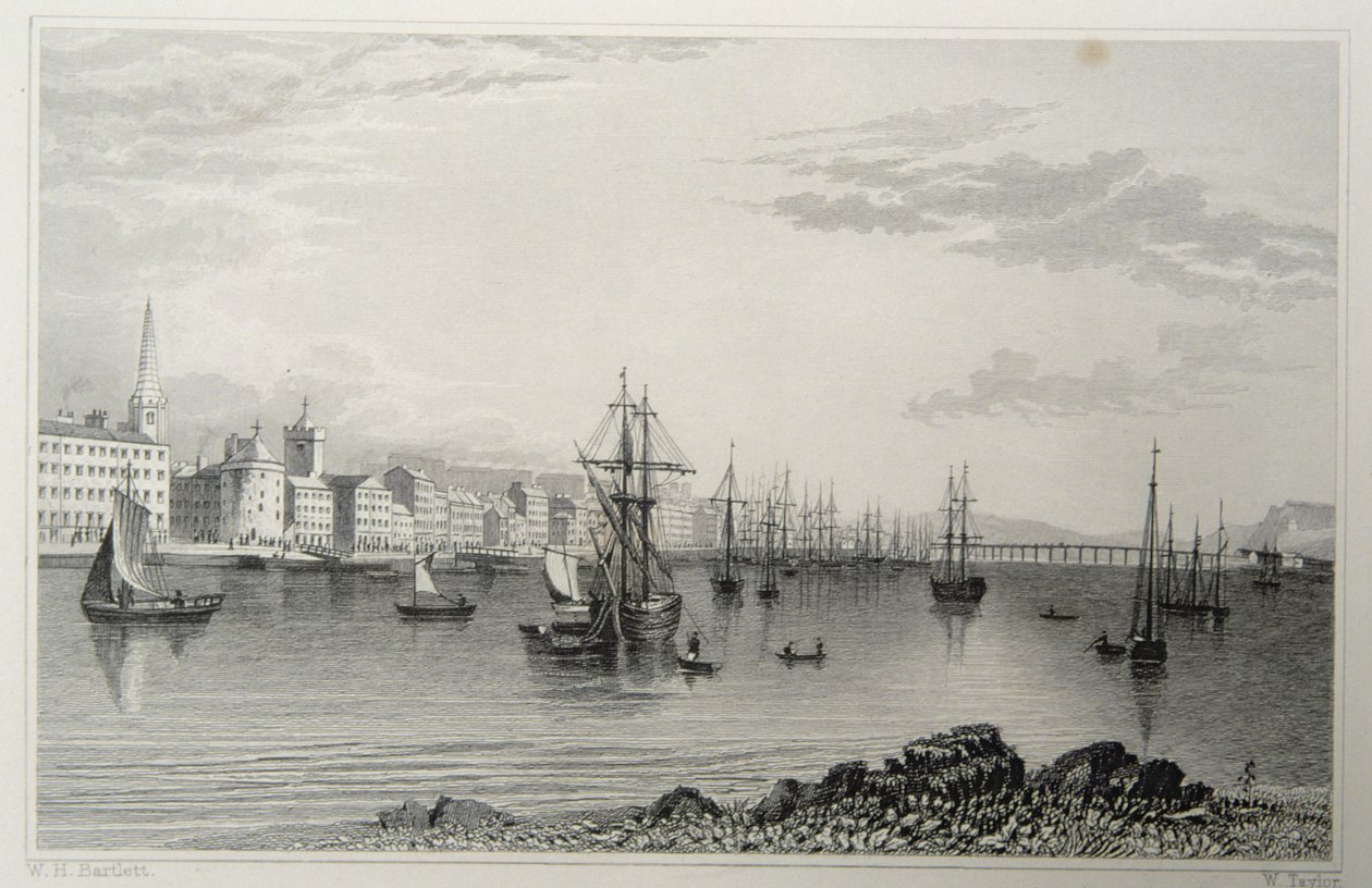 Waterford, Irland, gravert av W. Taylor av William Henry Bartlett