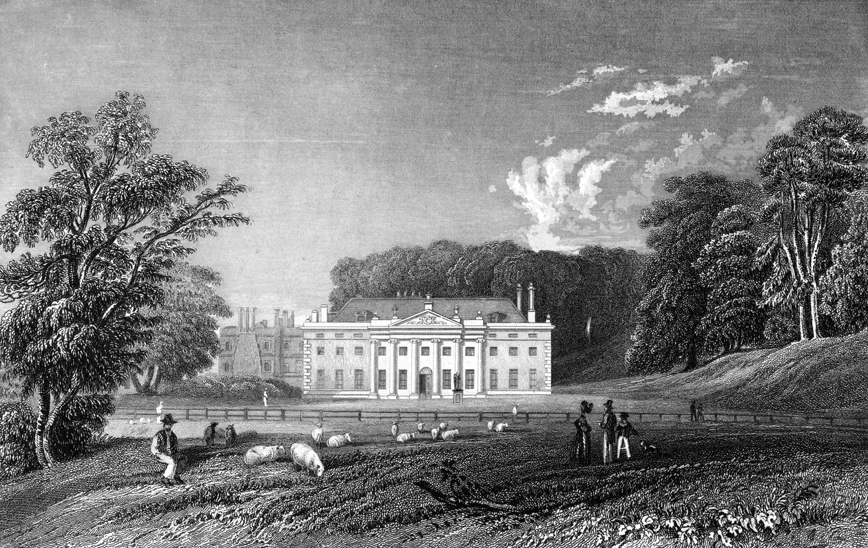 Weald Hall, Essex, gravert av John Rogers, 1833 av William Henry Bartlett