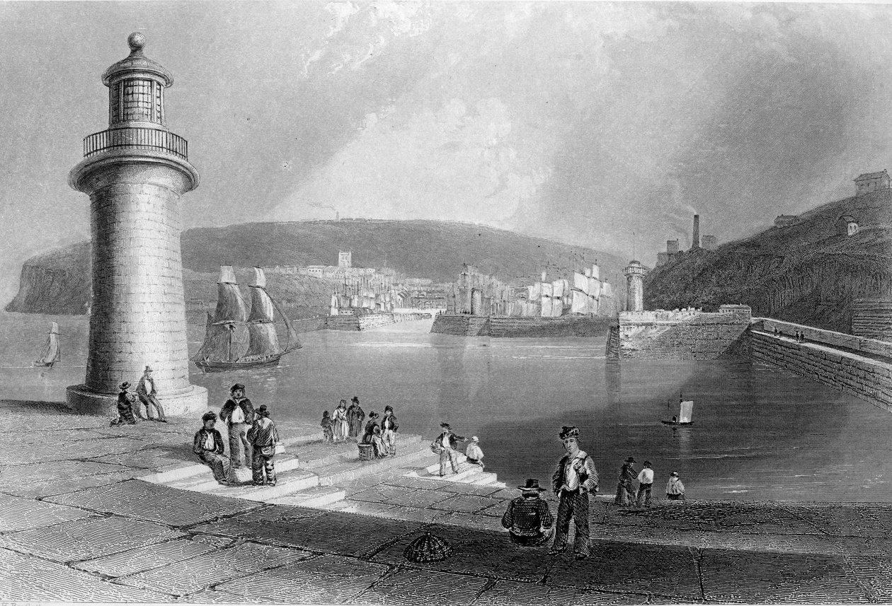 Whitehaven Harbour, ca. 1840-50 av William Henry Bartlett