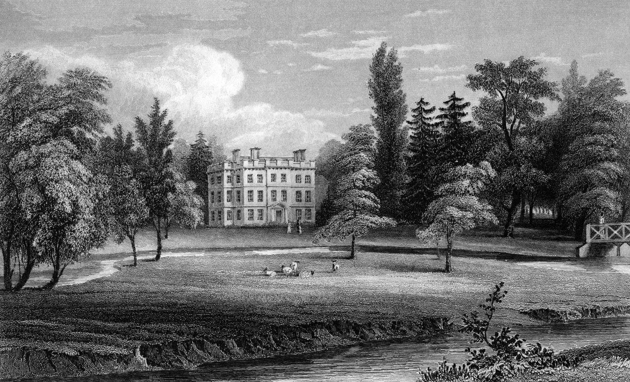 Writtle Lodge, Essex, gravert av William Tombleson, 1832 av William Henry Bartlett