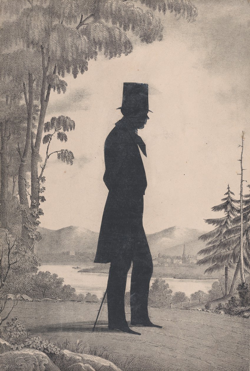 Silhuett av Edward Worth fra Saco, Maine, 1828-83. av William Henry Brown