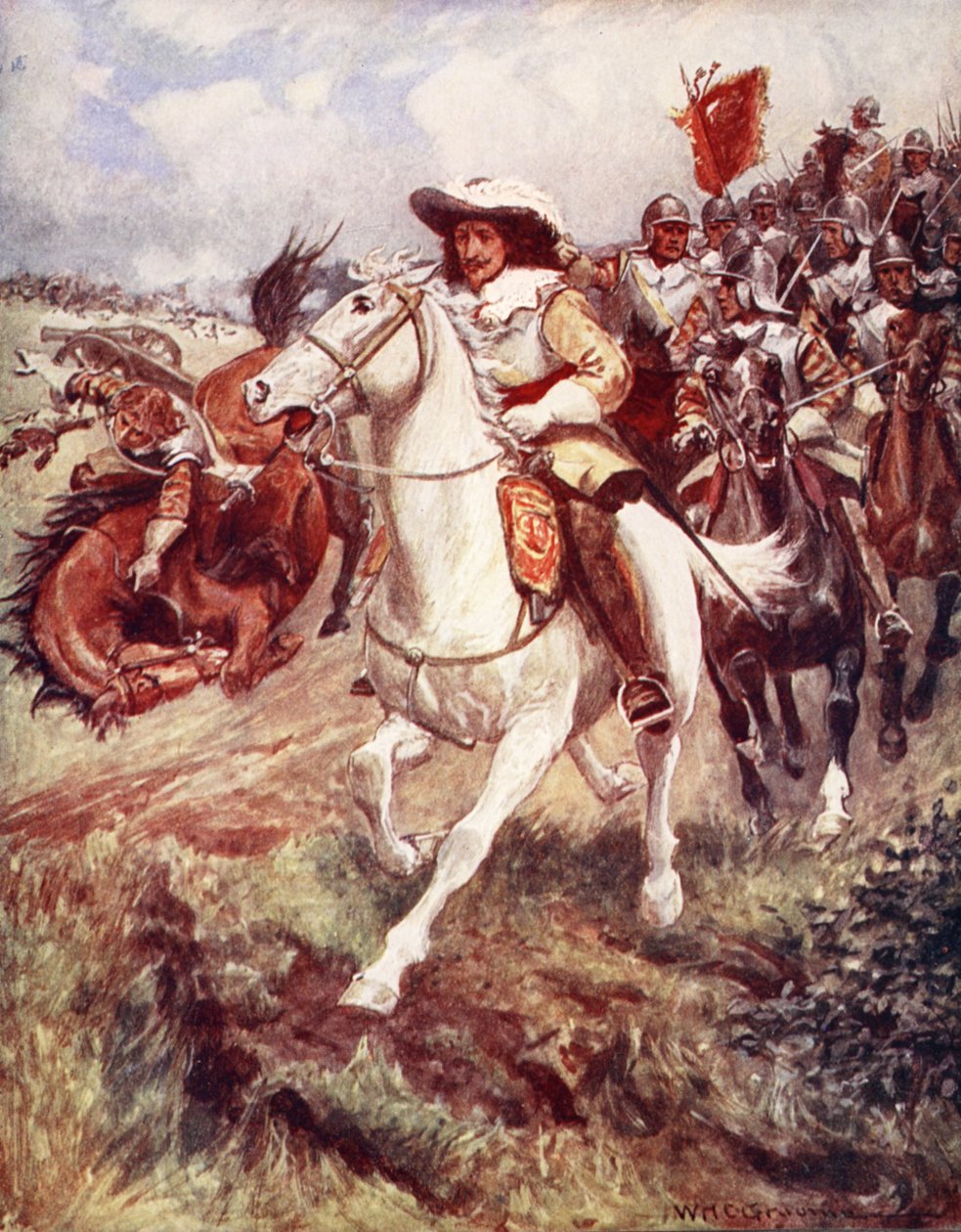 "Våre cuirassiers har sprukket i rekken av den fortrengende og med et sjokk har spredt seg", fra Ballads of Famous Fights, First Edition av William Henry Charles Groome