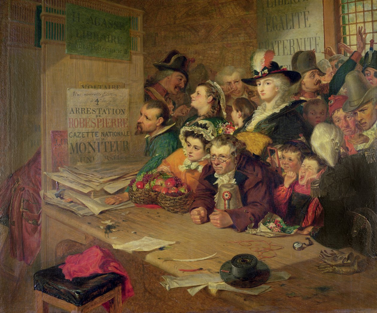 Venter på nyheter om arrestasjonen av Robespierre (1758–94) i 1794, 1866 av William Henry Fisk