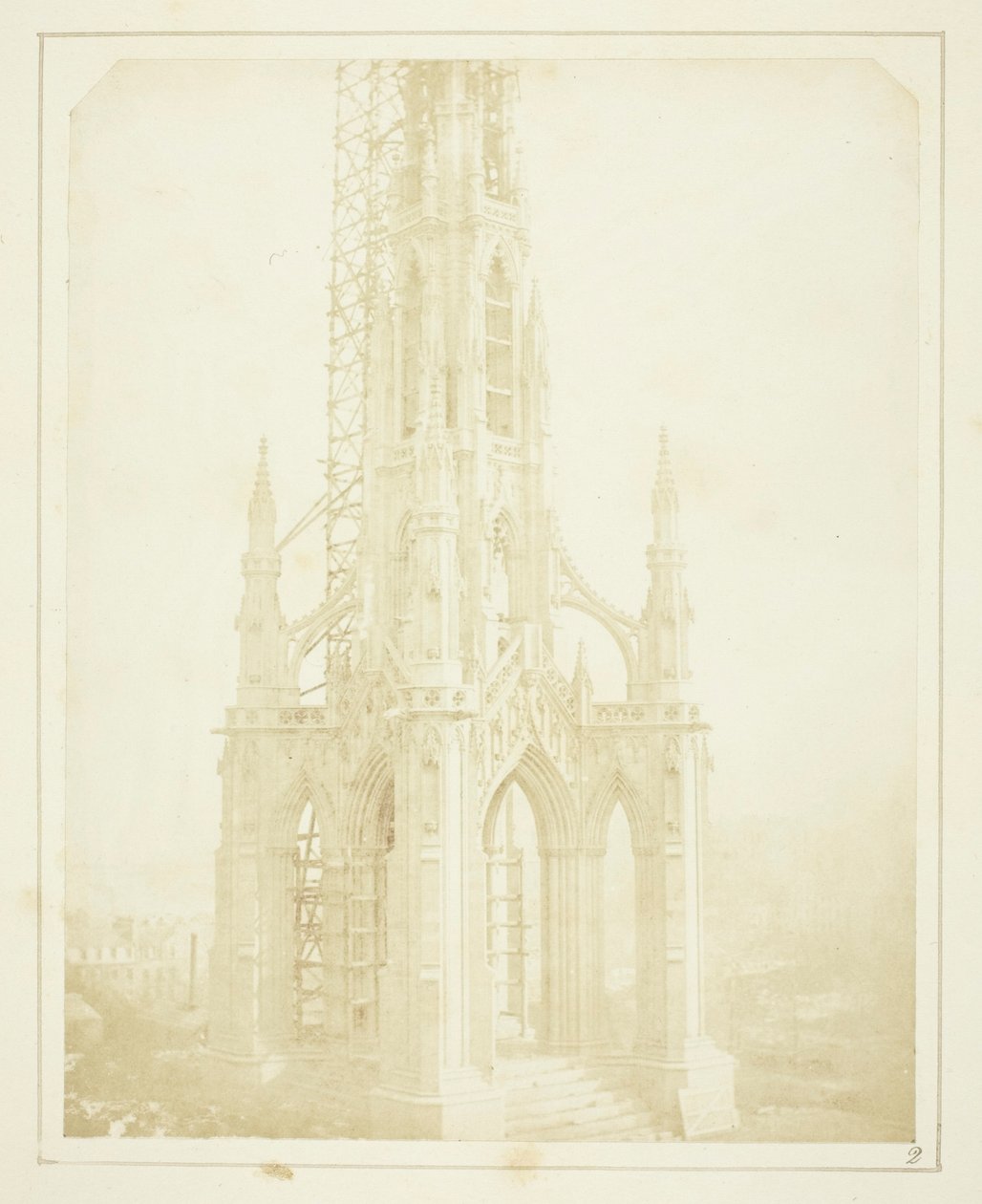 Sir Walter Scotts monument, Edinburgh, slik det så ut i oktober 1844, da det nesten var ferdig av William Henry Fox Talbot