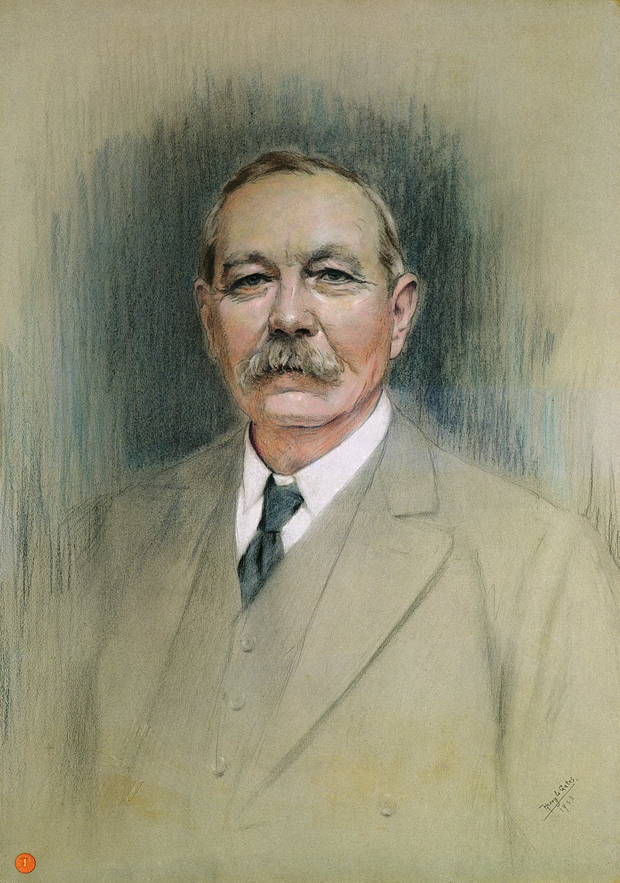 Portrett av Sir Arthur Conan Doyle (pastell på papir) av William Henry Gates