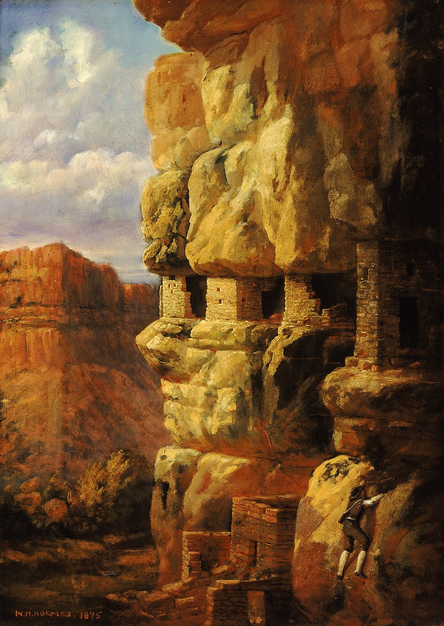 Cliff Houses på Rio Mancos, Colorado, 1875. av William Henry Holmes