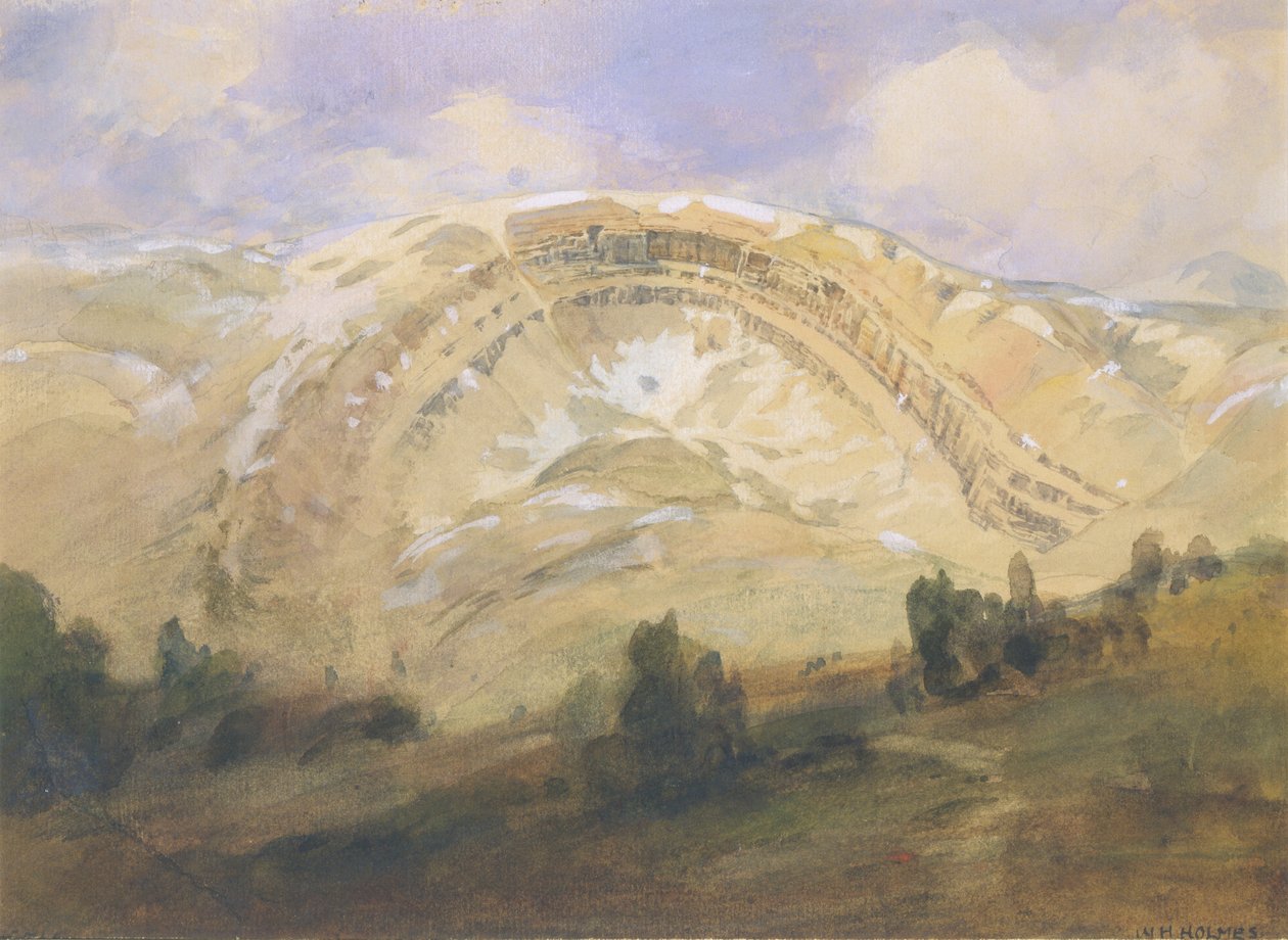 Folded Strata, en stor geologisk bue, Colorado, 1874. av William Henry Holmes