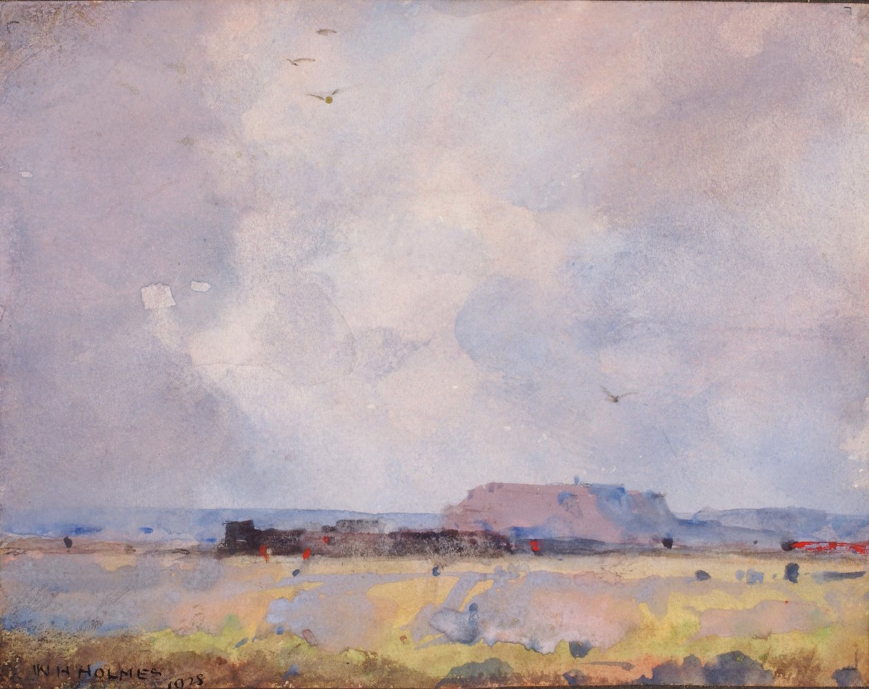 I platålandet, med en bebodd Pueblo, 1929. av William Henry Holmes