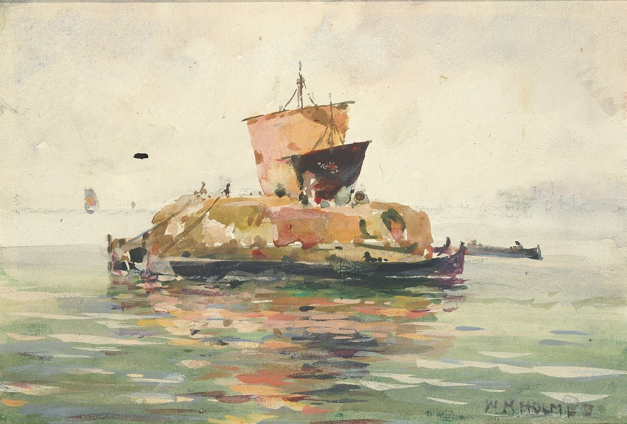 Venetianske fraktbåter, n.d. av William Henry Holmes