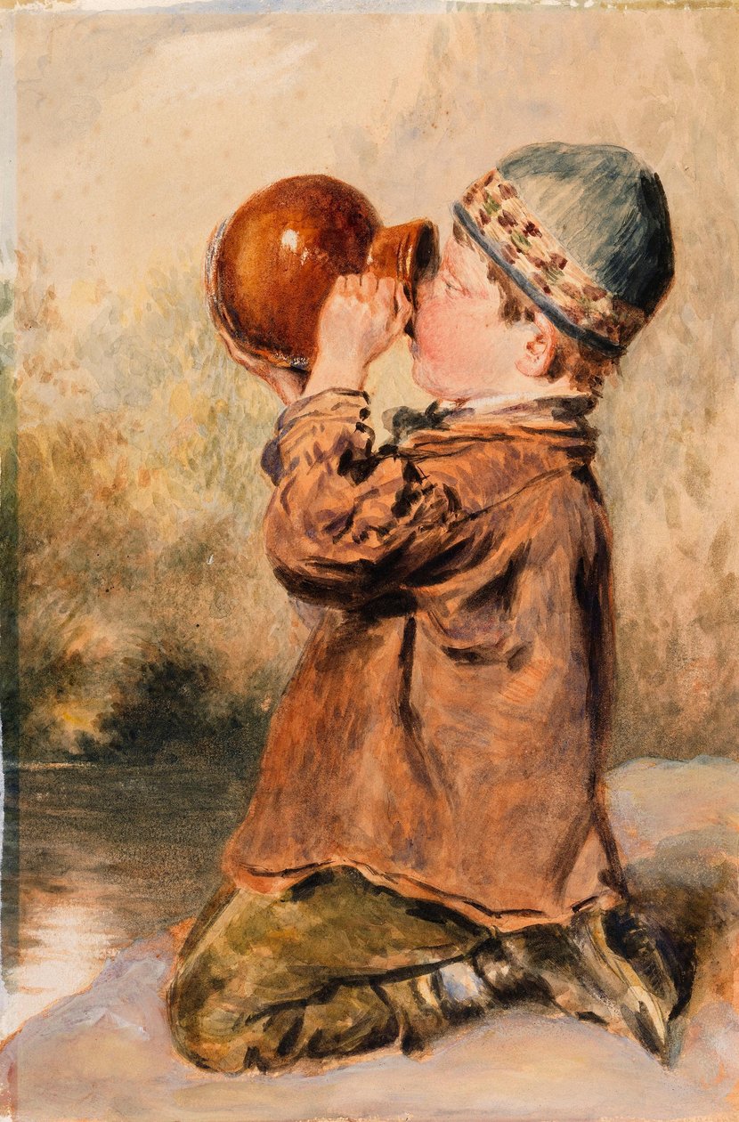 En gutt som drikker av William Henry Hunt
