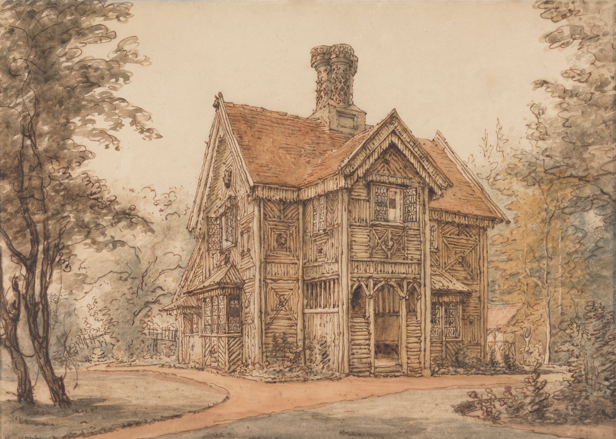 En hytte på Cassiobury av William Henry Hunt