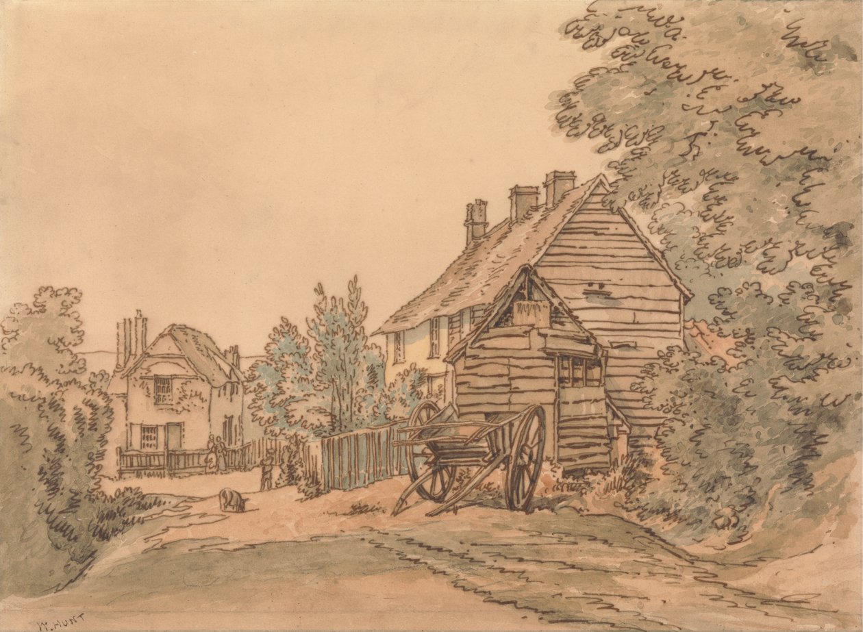 En gate i en landsby av William Henry Hunt