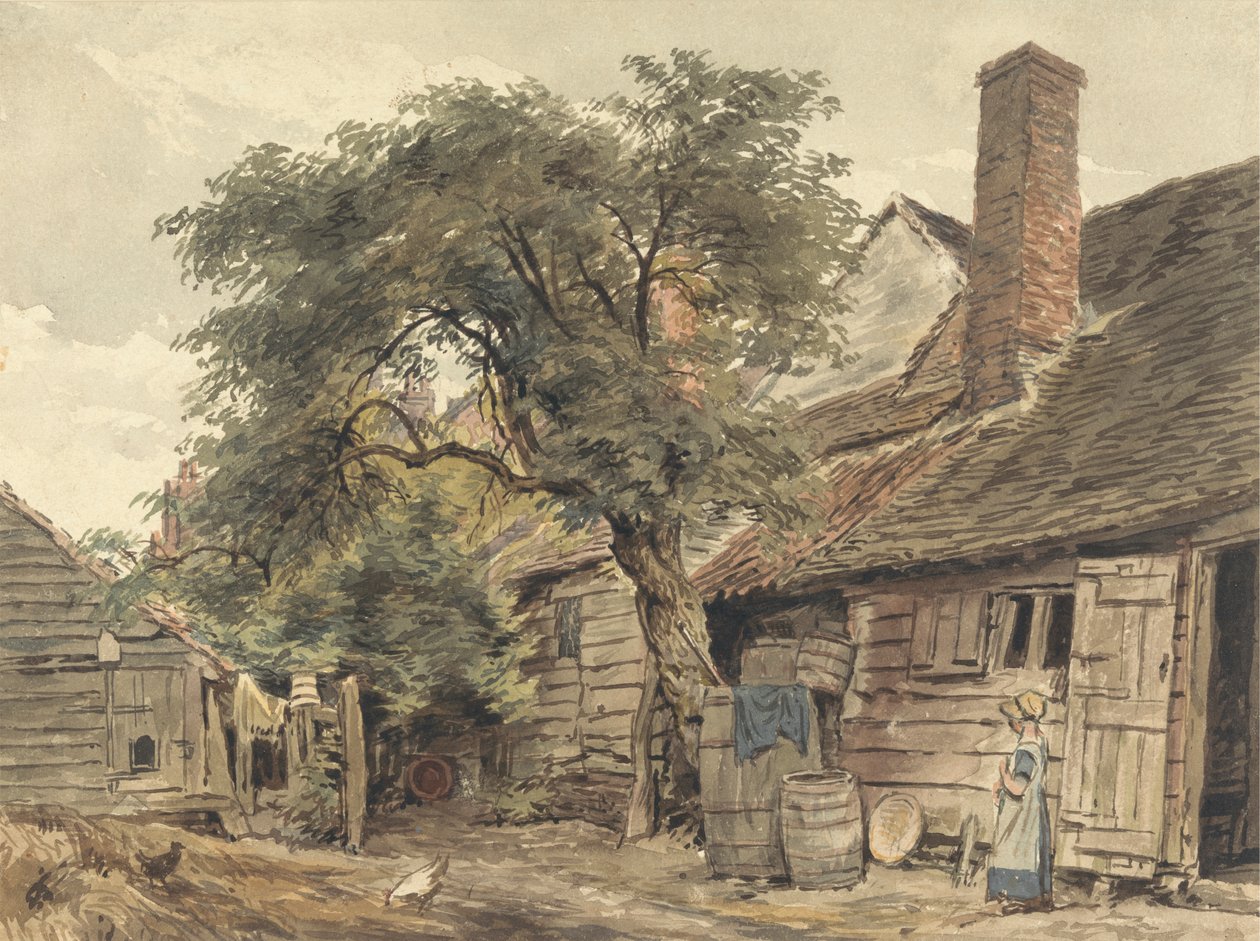 Bakgården til en hytte av William Henry Hunt