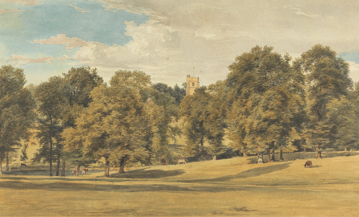 Bushey Church fra sørvest av William Henry Hunt