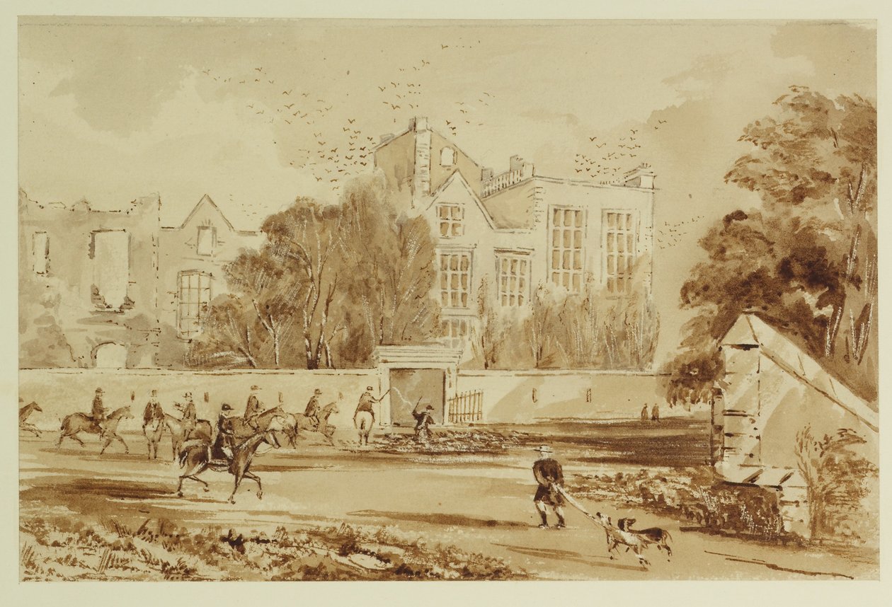 Hardwick Old Hall (akvarell på papir) av William Henry Hunt