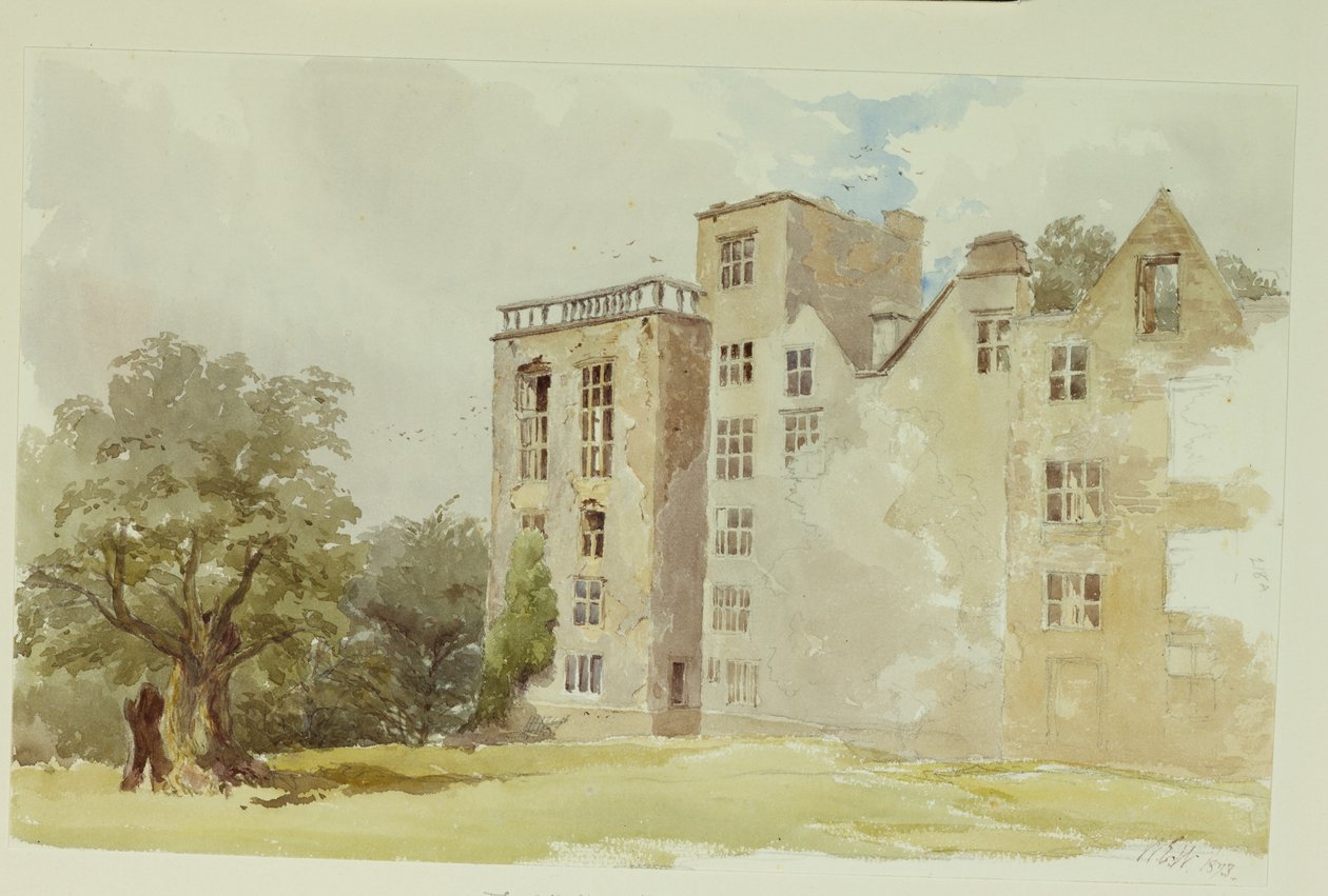 Hardwick Old Hall (akvarell på papir) av William Henry Hunt